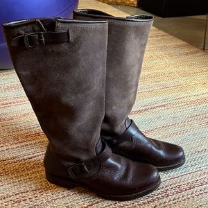 8.5 Frye Veronica Slouch - Tall - Brown - Suede